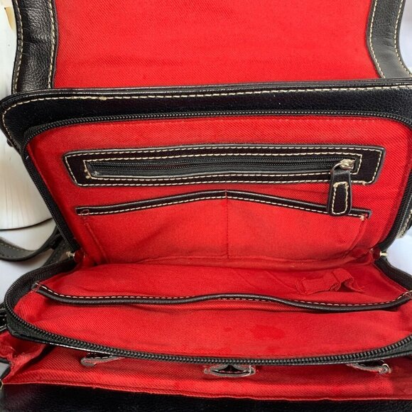 Liz Claiborne Get Organized Multifunction Crossbody Bag Black Faux Leather - Picture 12 of 16